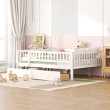 Full Size Daybed Wood Bed with Two Drawers , White - SolidRoot Buy Furniture USA