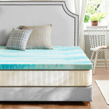Memory Foam Cooling Gel Swirl Infused Bed Topper for Back Pain,2 Inches,Queen Livingsource