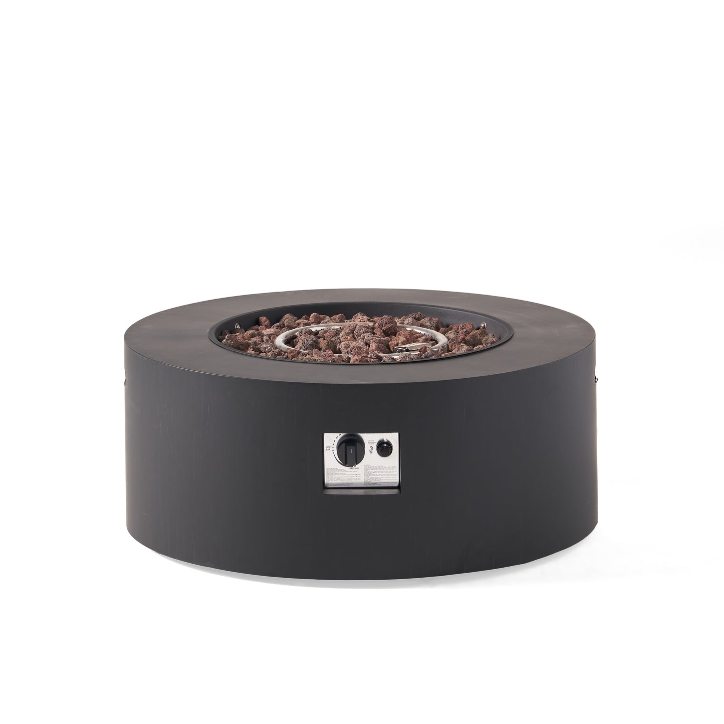 32" Patio 40,000 BTU Round Iron Propane Fire Pit, Dark Grey (Tank Cover not Included) - SolidRoot Buy Furniture USA