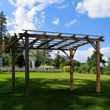 12' x 10' Outdoor Pergola, Wood Grape Gazebo for Climbing Plant Support, Garden, Patio, Backyard, Deck, Brown SolidRoot Buy Furniture USA