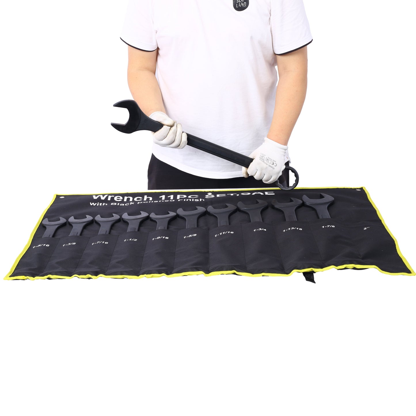 Jumbo Combination Wrench Set extra large, SAE, 11-piece, 1-5/16'' to 2'',Black Oxide, with Pouch Livingsource