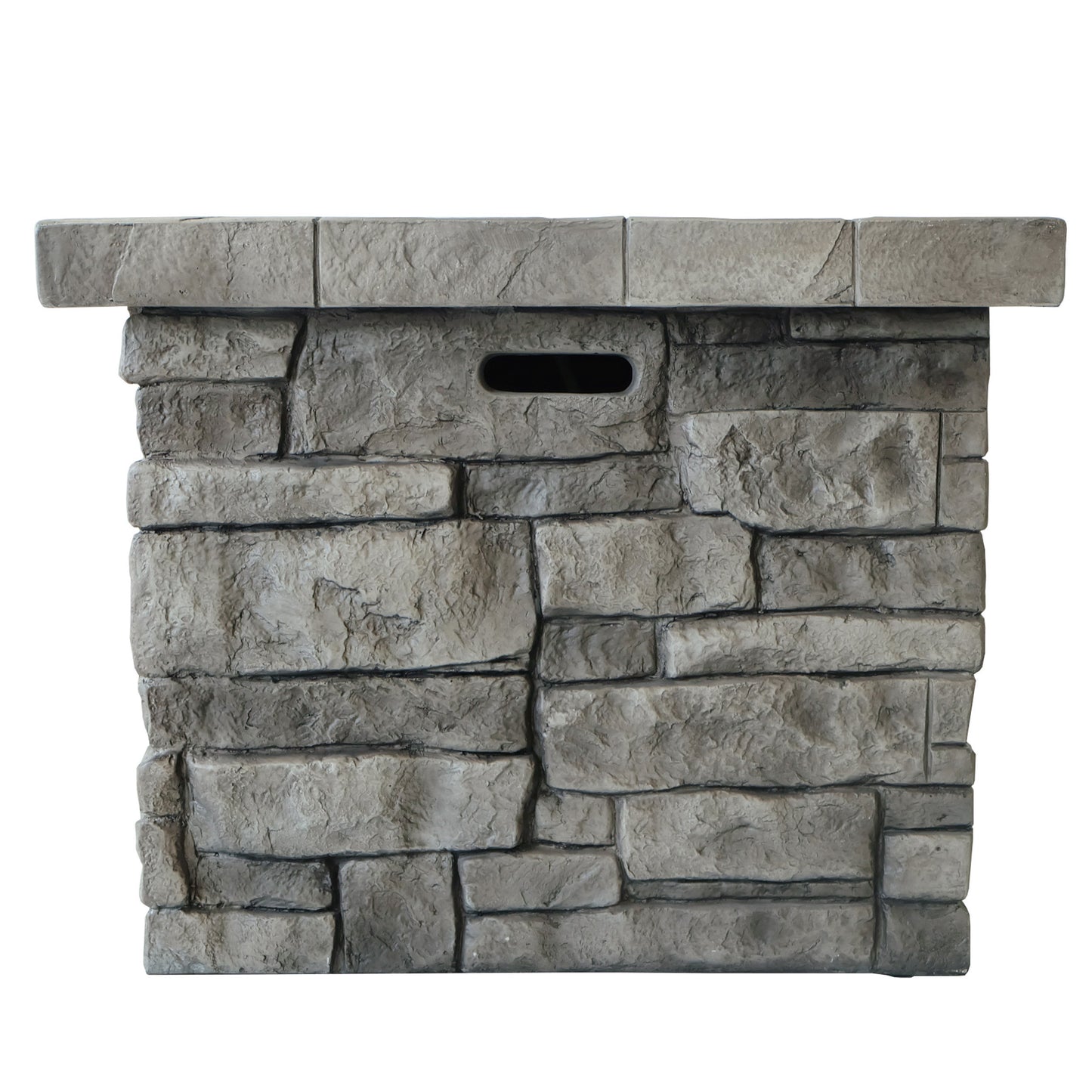 30" Outdoor Square MgO Propane Fire Pit - 40,000 BTU, Grey - SolidRoot Buy Furniture USA