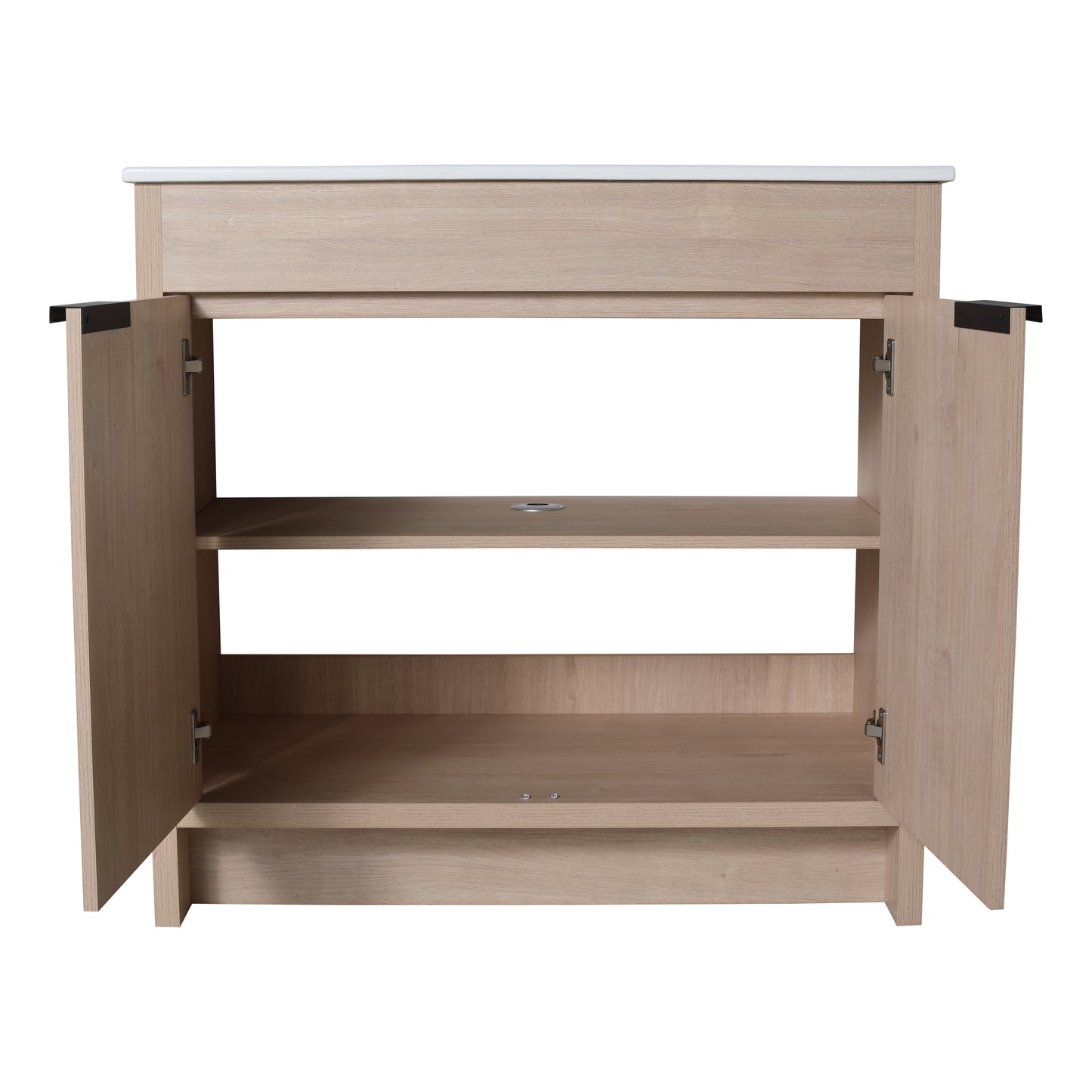 36 Inch Freestanding Bathroom Vanity with White Ceramic Sink & 2 Soft-Close Cabinet Doors (BVB02436PLO-F-BL9090B),W1286S00063 - SolidRoot Buy Furniture USA