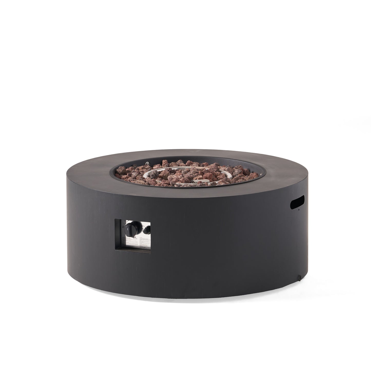 32" Patio 40,000 BTU Round Iron Propane Fire Pit, Dark Grey (Tank Cover not Included) - SolidRoot Buy Furniture USA