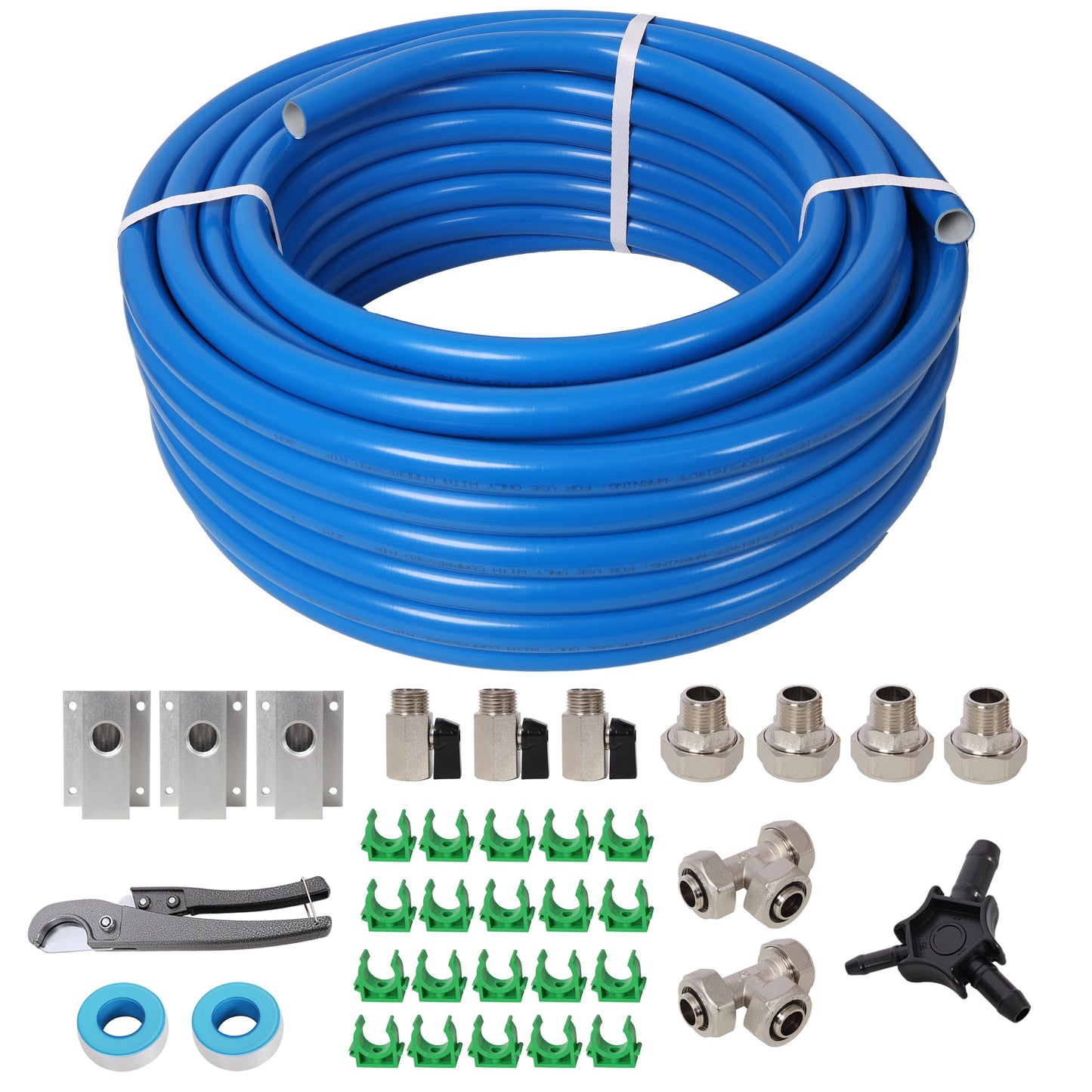 3/4 Inch Tubing Industrial Compressed Air Piping System, 100 Feet Length, High Quality PEX-AL-PEX Tubing,Blue Tubing SolidRoot Buy Furniture USA