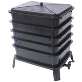 5-Layer Worm Compost Bin, 50L Worm Composter, Easy Setup Inclusive Worm Farm Kit for Recycling Food Waste Livingsource