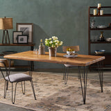 ZION INDUSTRIAL WOOD AND METAL RECTANGULAR DINING TABLE SolidRoot Buy Furniture USA