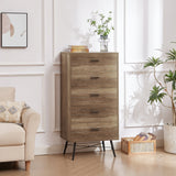 5-Drawer Chest - Spacious and Stylish Chest of Drawers, Dresser for Bedroom, Closet, Hallway, 23.6'W x 15.7'D x 48'H, Rustic Walnut SolidRoot Buy Furniture USA