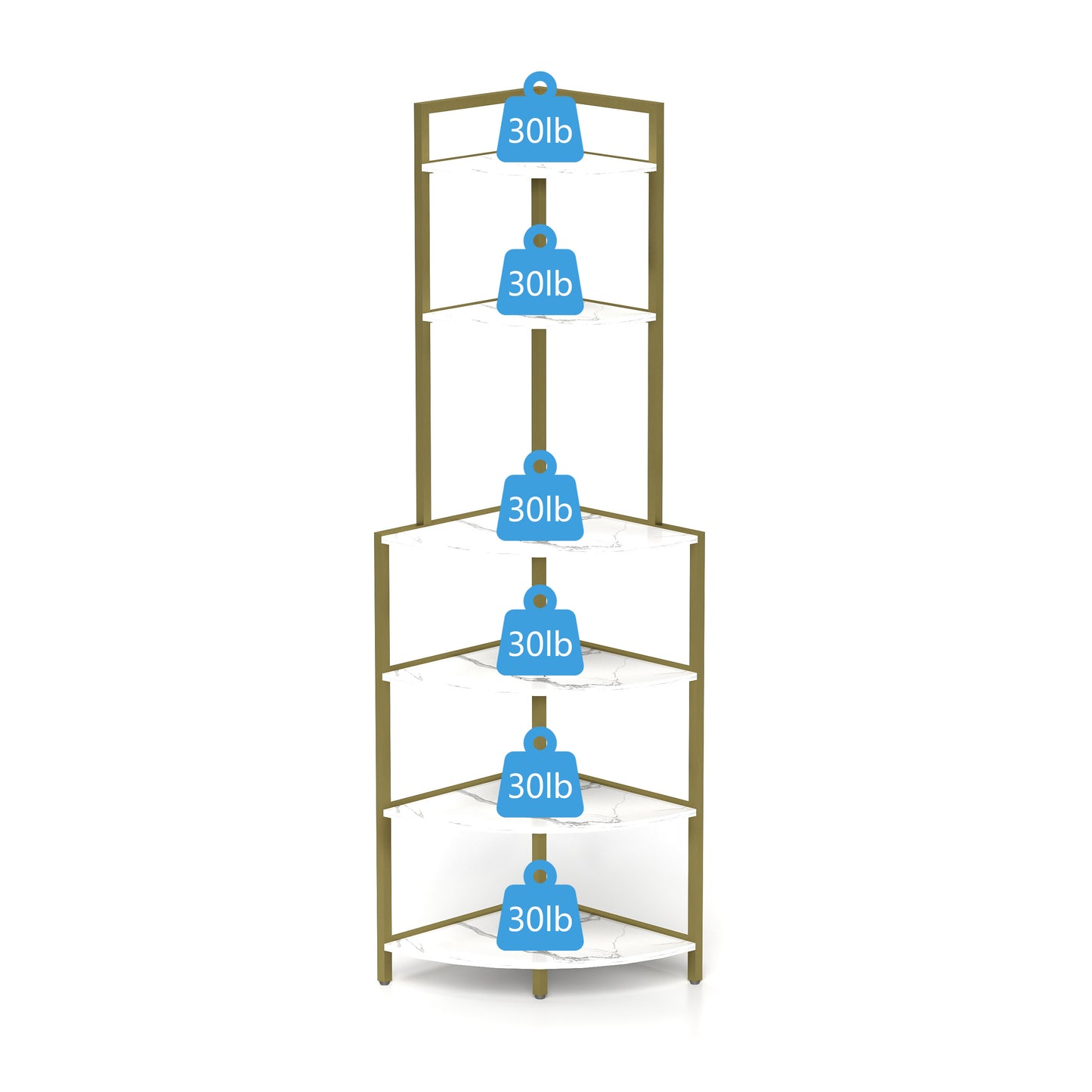6-Tier Corner Open Shelf Modern Bookcase Wood Rack Freestanding Shelving Unit,Plant Album Trinket Sturdy Stand Small Bookshelf Space-Saving for Living Room Home Office Kitchen Small Space - SolidRoot Buy Furniture USA
