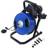 60FTx1/2Inch Drain Cleaner Machine Electric Drain Auger with 4 Cutter & Foot Switch Drain Cleaner Machine Sewer Snake Drill Drain Auger Cleaner for 1" to 4" Pipes Livingsource