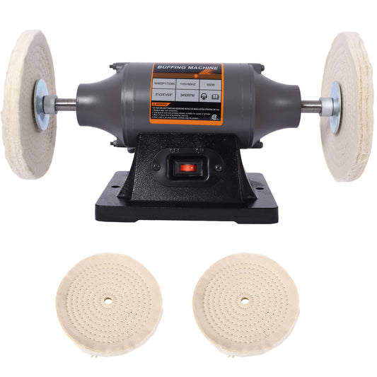 8-Inch Electric Polisher Bench Buffer Grinder - Includes 4PCs 80Ply Thic Buffing Wheels Ideal Benchtop Buffing Machine for Polishing Metal, Jewelry, Knives, Wood, Jade, and Plastic. CSA Certificated SolidRoot Buy Furniture USA
