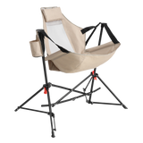 Hammock Camping Chair, Folding Portable Rocking Chair, Aluminum Alloy Adjustable Back Swinging Chair with Pillow Cup Holder, Recliner with Carry Bag for Outdoor Travel Lawn Backyard, KHAKI SolidRoot Buy Furniture USA