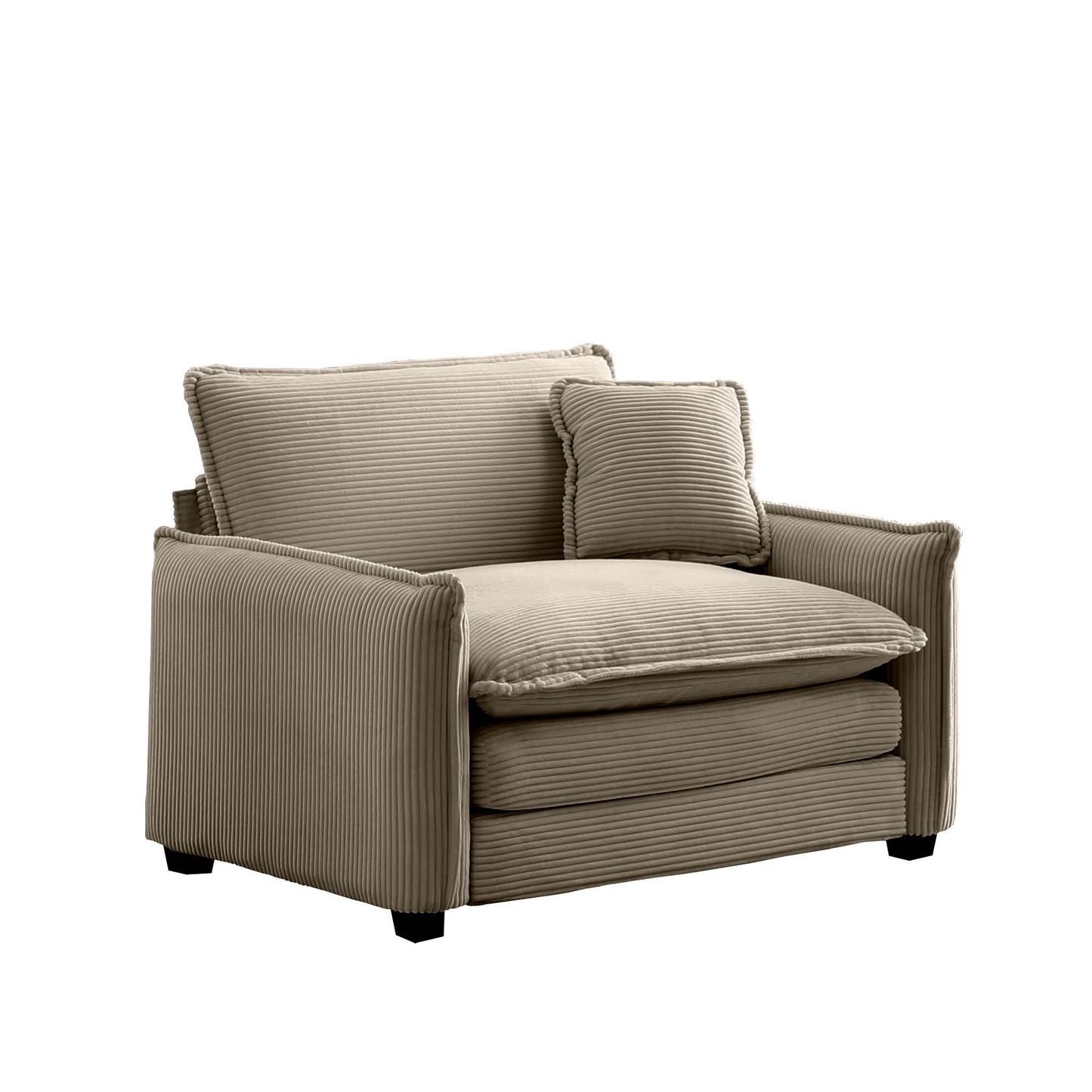 Comfortable Single Deep Seat Sofa With One Pillow, Suitable for Living Room and Bedroom, Club Multiple Occasions,Came Corduroy