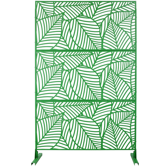Outdoor & Indoor Privacy Screen Metal Privacy Screen 76' H×48' W, Freestanding Decorative Privacy Screen for Deck Balcony Patio, Privacy Fence Panels for Outside Lawn Garden PS111 GREEN COLOR, LIGHT SolidRoot Buy Furniture USA