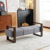 Sleek and Stylish Long - shaped Ottoman, Gray Livingsource
