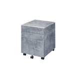 Jurgen Faux Concrete & Silver Finish File Cabinet Livingsource