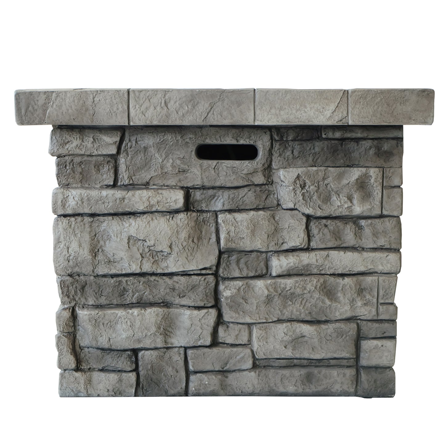 30" Outdoor Square MgO Propane Fire Pit - 40,000 BTU, Grey - SolidRoot Buy Furniture USA