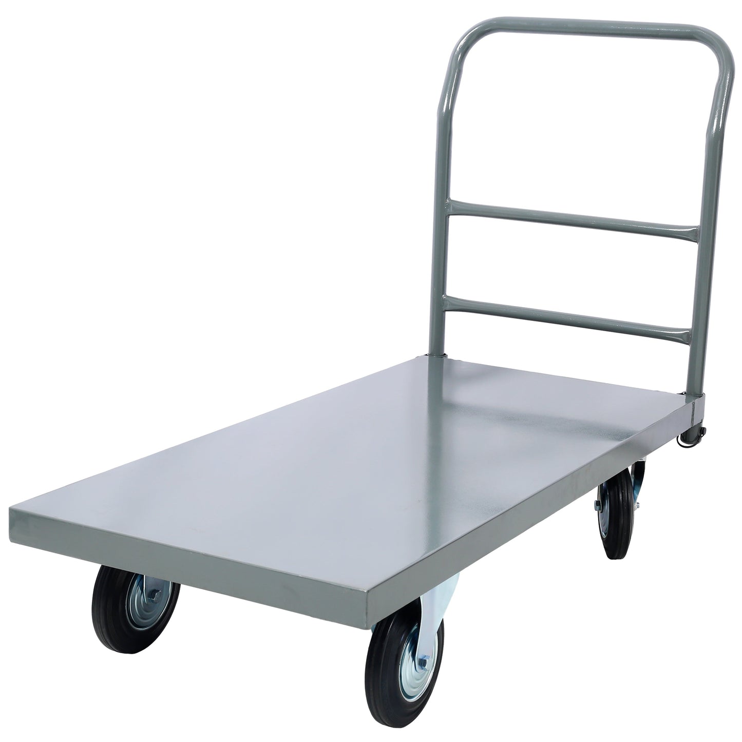 Platform Truck Industrial Flat Dolly Cart with Wheels - Heavy Duty 24 x 48 Cart - 2000lb Capacity Flatbed Hand TruckSteel Smooth Deck Platform Truck 24 In. x 48 In. 2000 Lb. Capacity, Dark Gray color SolidRoot Buy Furniture USA