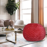 Faux Fur Bean Bag Chair, Red-4ft Cozy and Stretchable Fabric Lounger for Children and Adults with Easy-Clean Cover, Comfortable Faux Fur Seating for Bedrooms, Filled with Shredded and Memory Foam. SolidRoot Buy Furniture USA