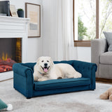 Elegant Rectangle Pet Bed for Medium and Large Dogs, Durable Elevated Dog Sofa Bed, Comfortable Dog Couch, Modern and Stylish Dog Sofa for Large Dogs,Blue SolidRoot Buy Furniture USA
