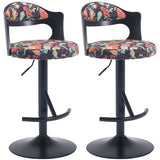Adjustable Swivel Bar stool Solid wood backrest for Kitchen Counter and Dining Room 2pcs Black Livingsource
