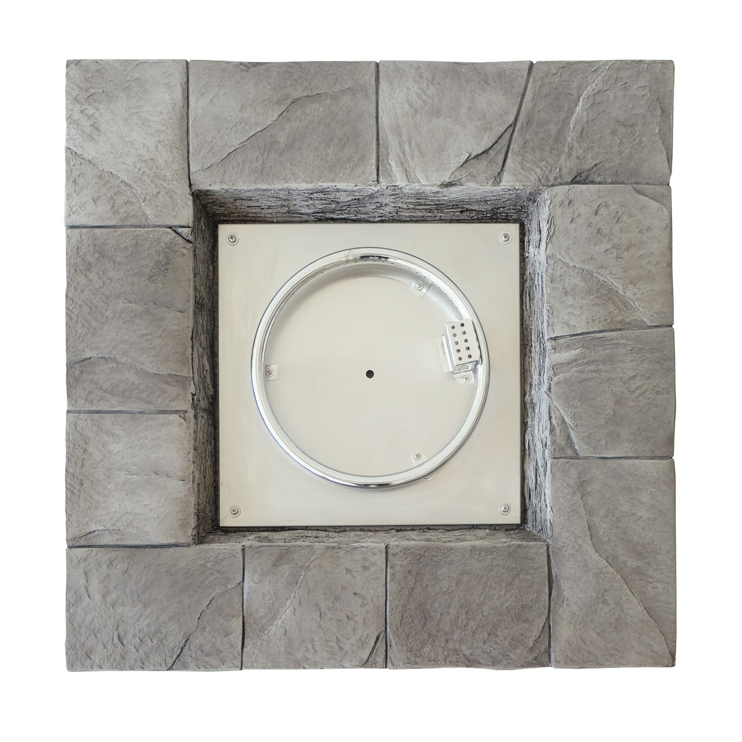 30" Outdoor Square MgO Propane Fire Pit - 40,000 BTU, Grey - SolidRoot Buy Furniture USA