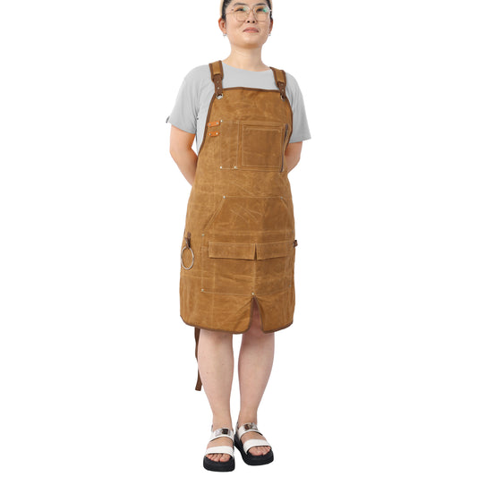Long Heavy Duty Waxed Canvas Tool Apron, Carpenter Aprons, Woodworking Aprons, Carpenters Water-Resistant 18 Oz ,Fully Adjustable to Comfortably Fit Men and Women SolidRoot Buy Furniture USA