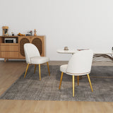 Hengming PU dining chair, metal leg without armrest, suitable for dining room, living room, kitchen,set of 2 SolidRoot Buy Furniture USA