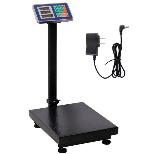 Digital Weight Computing Floor Platform Scale with Price Calculator, Black Steel, 24.6 x 15.7 x 31.2 inches SolidRoot Buy Furniture USA