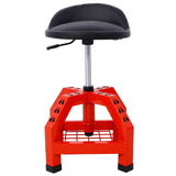 Pneumatic 360 Degree Swivel Stool, Mechanics Rolling Creeper Seat, Heavy Duty Rolling Mechanics Stool, Shop Stool with Casters red Livingsource
