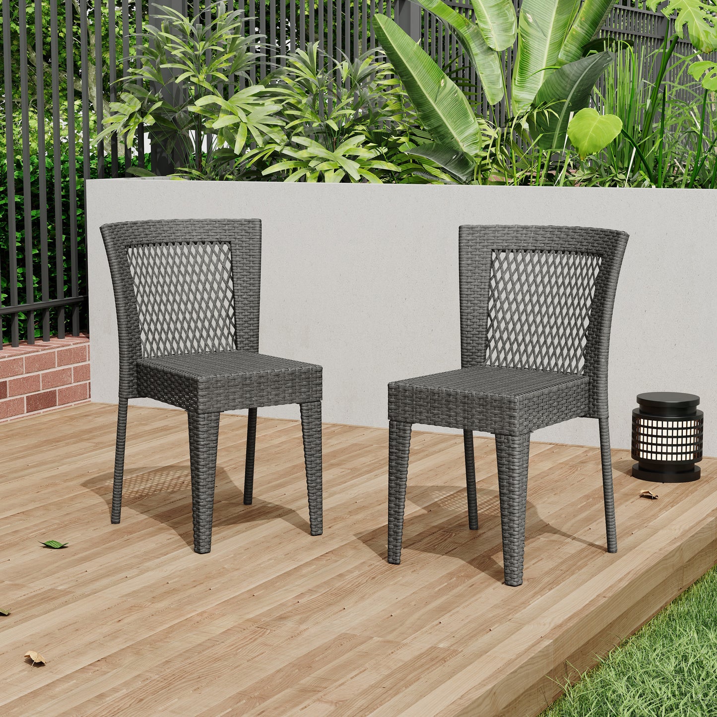 FARLEY STACKING SIDECHAIR,Set of 2,KD,GREY
