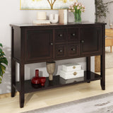 TREXM Cambridge Series Ample Storage Vintage Console Table with Four Small Drawers and Bottom Shelf for Living Rooms, Entrances and Kitchens (Espresso, OLD SKU: WF190263AAP) SolidRoot Buy Furniture USA