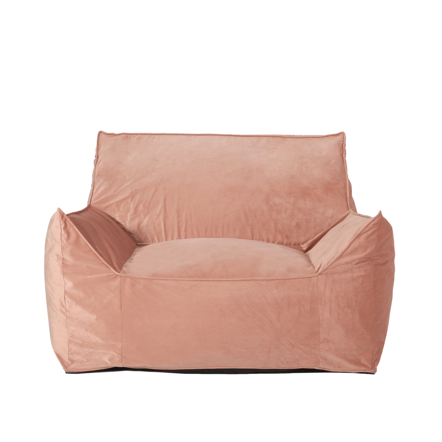 Allea Velveteen Bean Bag Chair with Armrests, Soft Velvet, Pink, 40x40x30 inches SolidRoot Buy Furniture USA