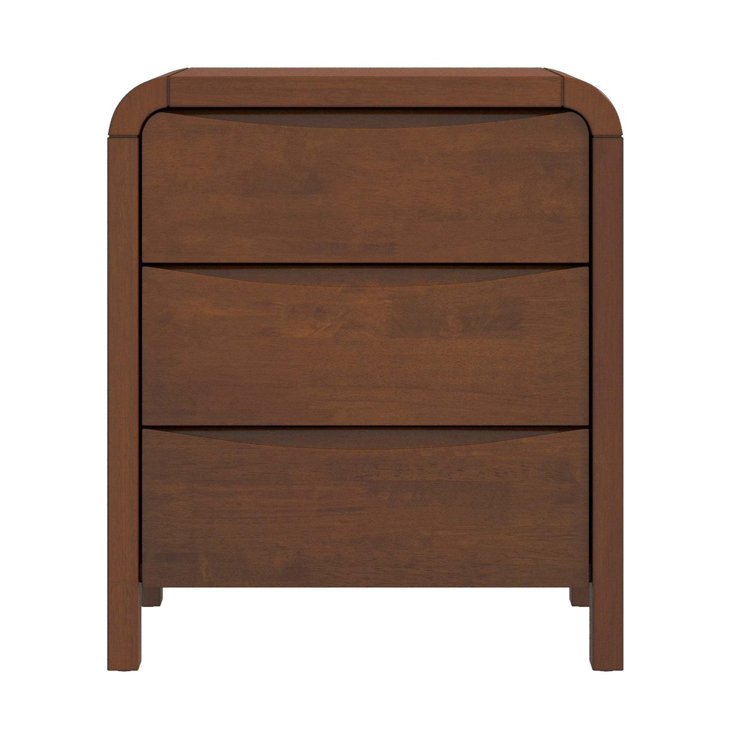 Lionel Mid Century Modern Solid Wood 3-Drawer Nightstand in Brown 23.6'H x 20.4'W x 15.7'D for Bedroom, Hallway, Entryway, Closet SolidRoot Buy Furniture USA