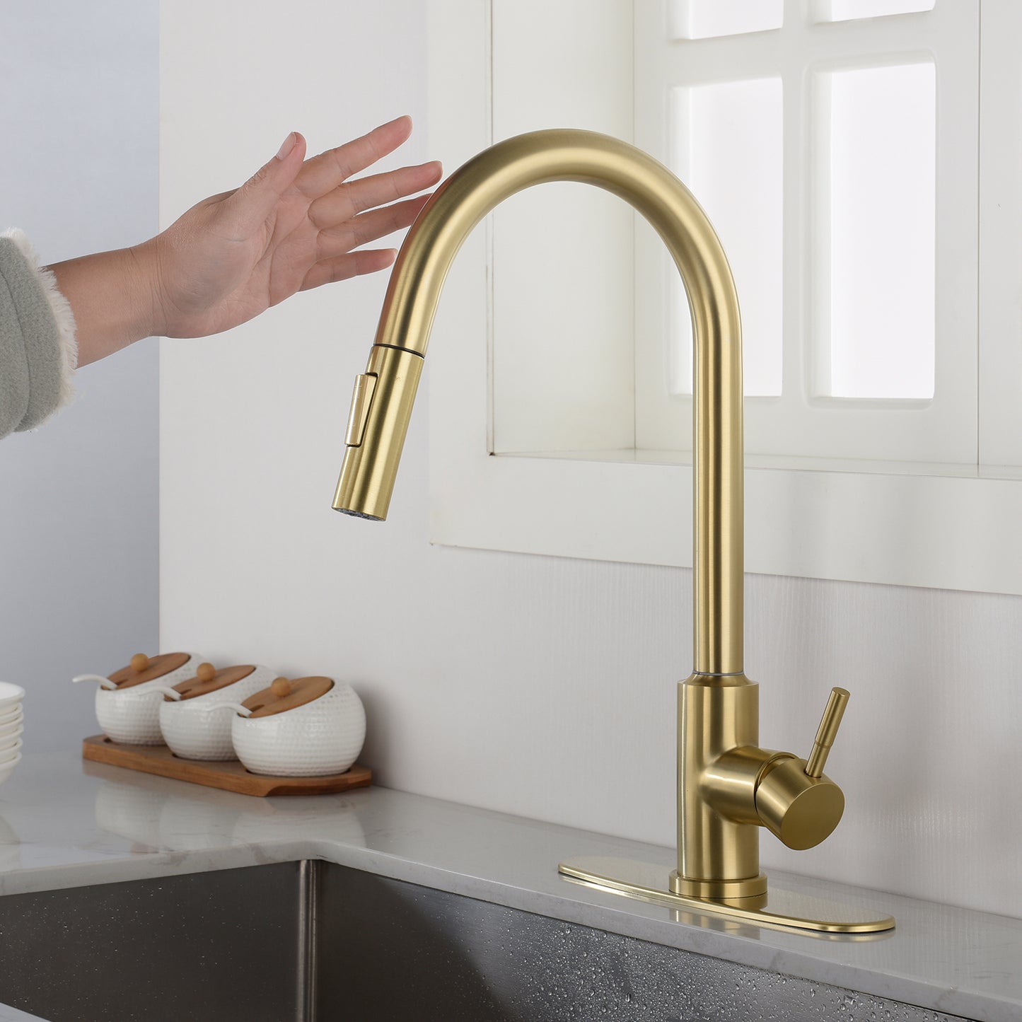 Touch Kitchen Faucet with Pull Down Sprayer - SolidRoot Buy Furniture USA