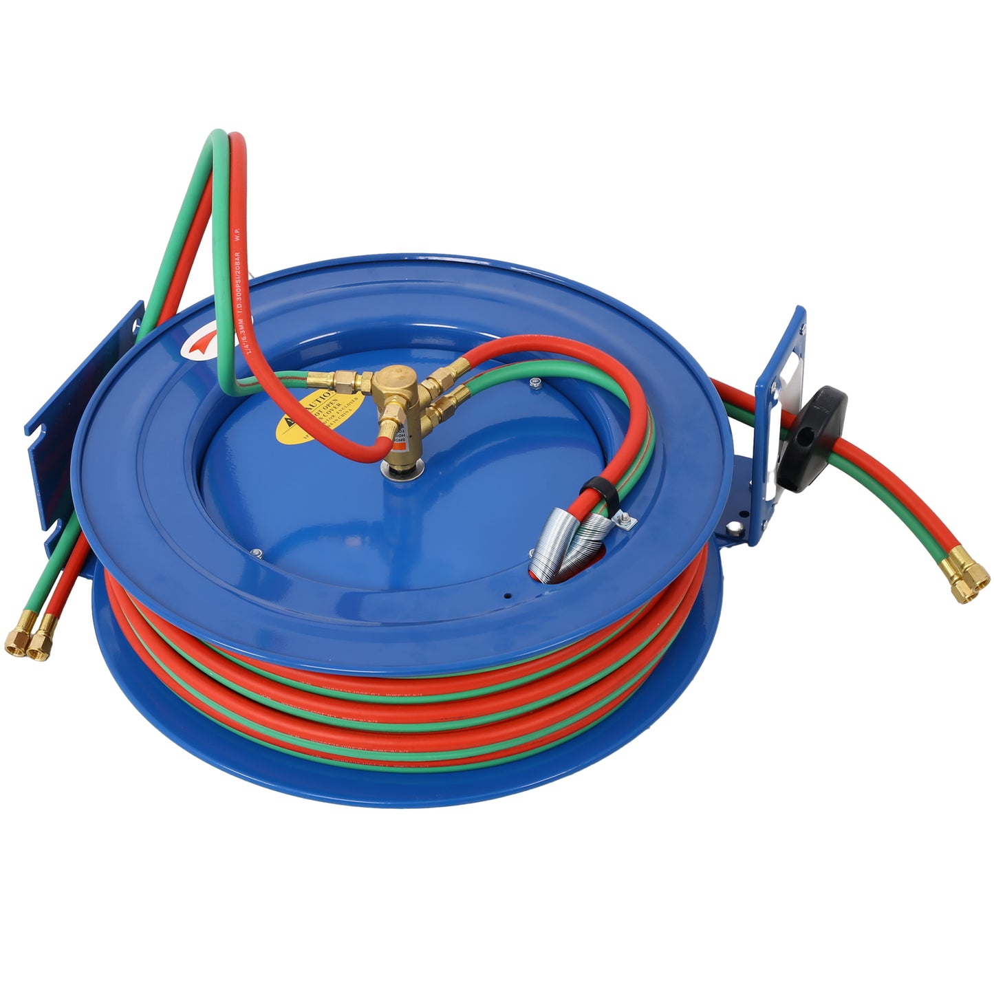 Welding Hose Reel Retractable 1/4 Inch x 100 Foot Twin Oxygen Acetylene Rubber Hoses STD Duty Max 200PSI Heavy Duty Industrial Single Arm Construction - SolidRoot Buy Furniture USA