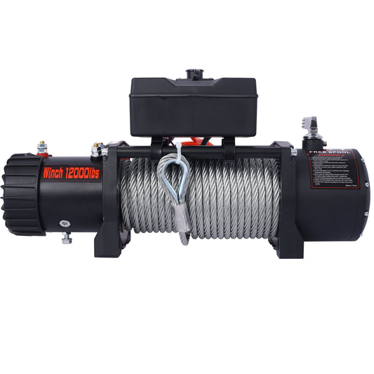 12V 12000LB Electric Winch Towing Trailer Steel Cable Off Road, Waterproof Wire Cable for Truck UTV ATU SUV SolidRoot Buy Furniture USA