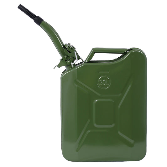 20 Liter (5 Gallon) Jerry Fuel Can with Flexible Spout, Portable Jerry Cans Fuel Tank Steel Fuel Can, Fuels Gasoline Cars, Trucks, Equipment, GREEN SolidRoot Buy Furniture USA