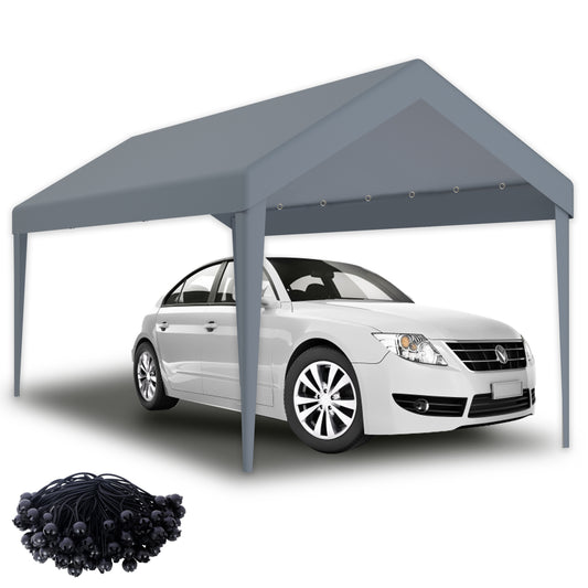 10x20ft Carport Replacement Canopy Cover, Waterproof & UV Protected Tarp with 72 Elastic Buckles Suit for Garage Shelter, Frame is Not Included,grey SolidRoot Buy Furniture USA