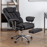 Office Chair, Big and Tall Executive Office Chair with Footrest, Leather Computer Chair, Ergonomic Reclining Chair High Back, Large Home Office Chair (Black) Livingsource