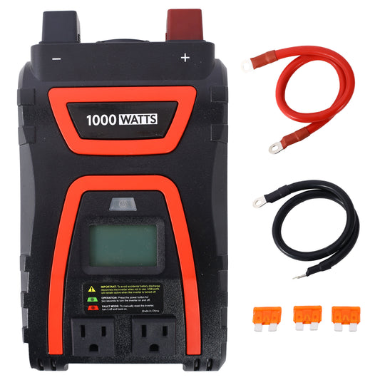 1000 Watts Power Inverter Modified Sine Wave Car LED Display , Portable AC Power Emergencies, Job Sites, Trucks Boats Off Grid RV Camping,12V to 115 Volts, – ETL Approved SolidRoot Buy Furniture USA