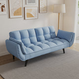 57 'blue sofa Soft two armrests throw pillow pillow comfortable fit apartment bedroom small space Livingsource