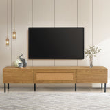 Boho TV Stand for TVs up to 80'' , Modern Farmhouse Media Console, Entertainment Center with Metal Legs, TV Cabinet for Living Room, Home Theatre SolidRoot Buy Furniture USA