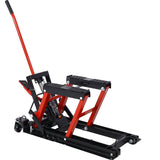 Hydraulic Motorcycle Lift Jack, 1500 LBS Capacity ATV Scissor Lift Jack, Portable Motorcycle Lift Table with 4 Wheels, Hydraulic Foot-Operated Hoist Stand for Motorcycle ATV UTV Powersports Livingsource