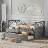 Multi-Functional Daybed with Drawers and Trundle, Gray - SolidRoot Buy Furniture USA