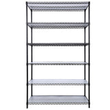 6 Tier 6000lbs Capacity NSF Metal Shelf Wire Shelving Unit, Heavy Duty Adjustable Storage Rack with Wheels & Shelf Liners for Commercial Grade Utility Steel Storage Rack, Black - 84'H x 48'L x 20'D Livingsource