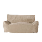 Fila Velveteen 2 Seater Oversized Bean Bag Chair with Armrests, Taupe Velvet, 60' Length SolidRoot Buy Furniture USA