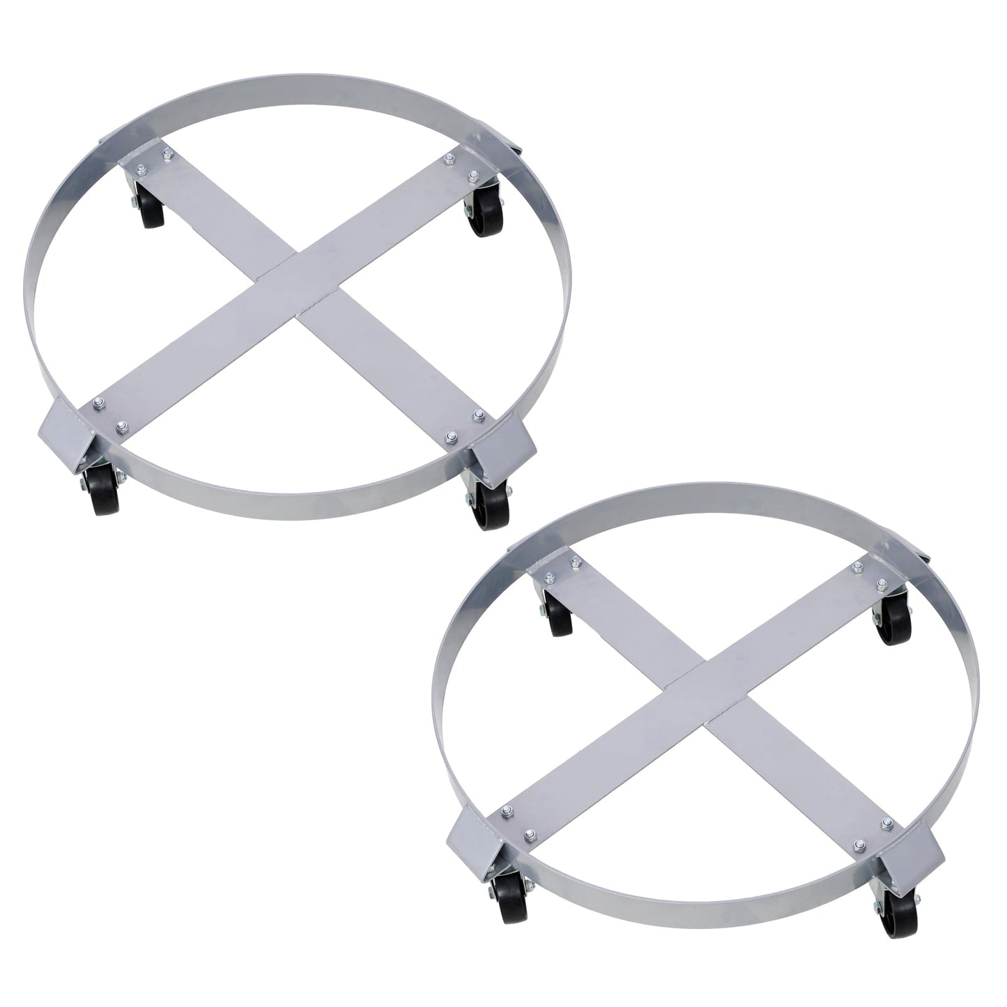 2-Piece Drum Dolly for 55 Gallon Barrels – Heavy Duty Steel Frame with 4 Swivel Casters & Brake for Workshops, Factories, Warehouses SolidRoot Buy Furniture USA