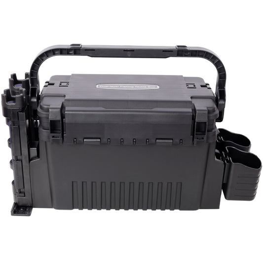 Dual-layer Fishing Tackle Box,Tackle Box Organizer Fishing Box Large,With 2pcs Rod Holder,2pcs Cup Holder,1pc Carring Strap,Black SolidRoot Buy Furniture USA