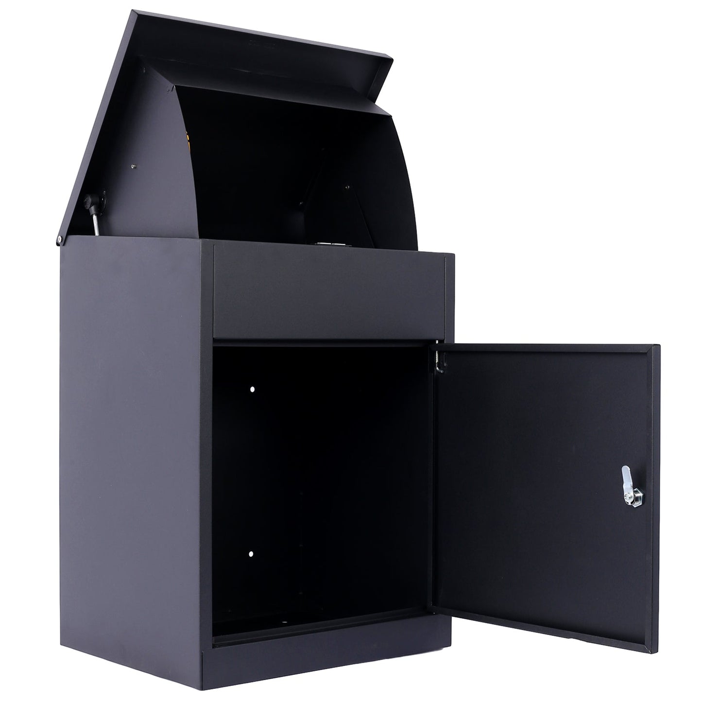 Extra Large Package Delivery Box, Galvanized Steel Mailbox, Wall-Mounted, Lockable & Anti-Theft for Outdoor Porch or Curbside, Black SolidRoot Buy Furniture USA